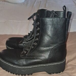 Sleek Black Combat Boots for Women